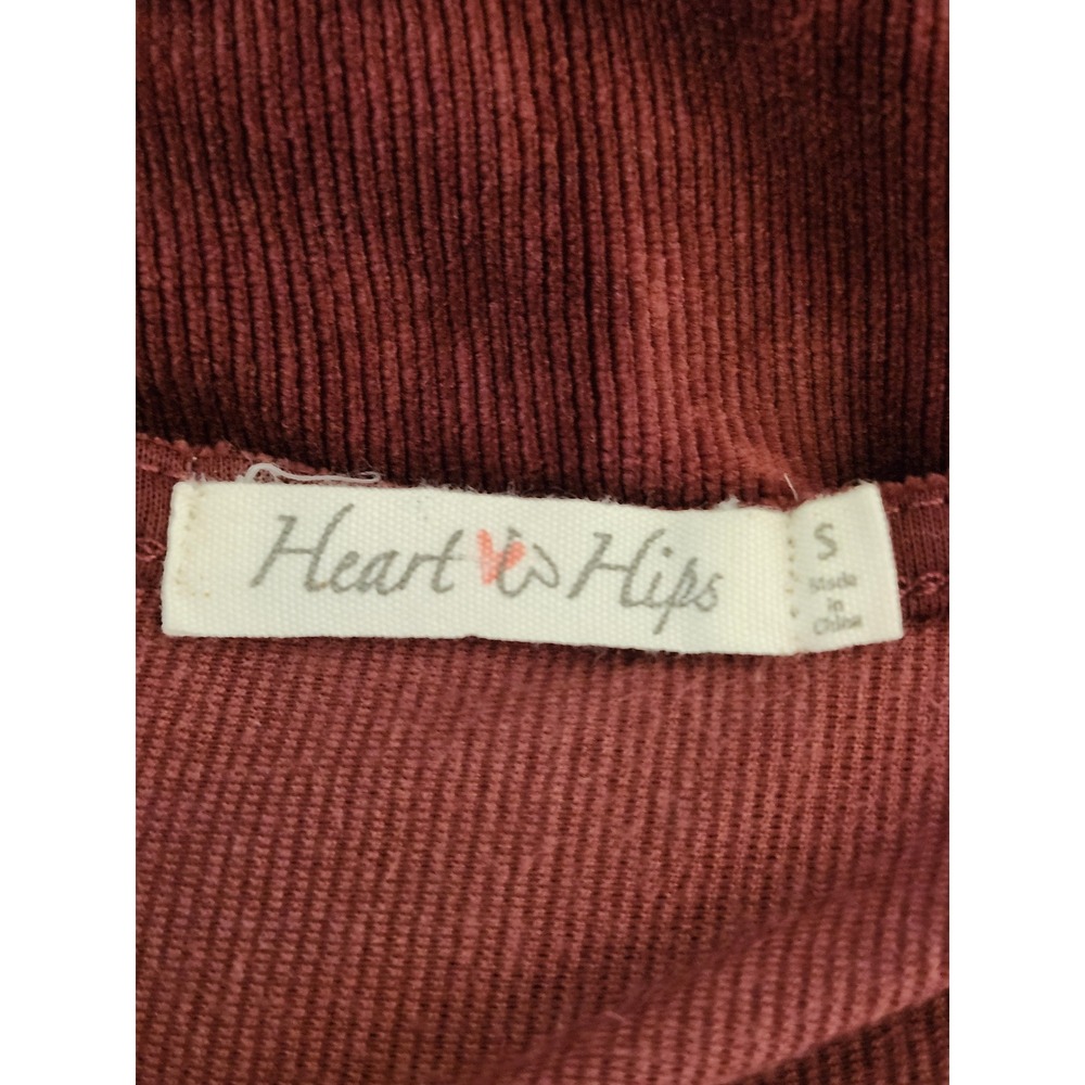 Heart Hips Burgundy Corduroy Zip Front Pinafore Dress Small Y2K Grunge Academia - Picture 9 of 11